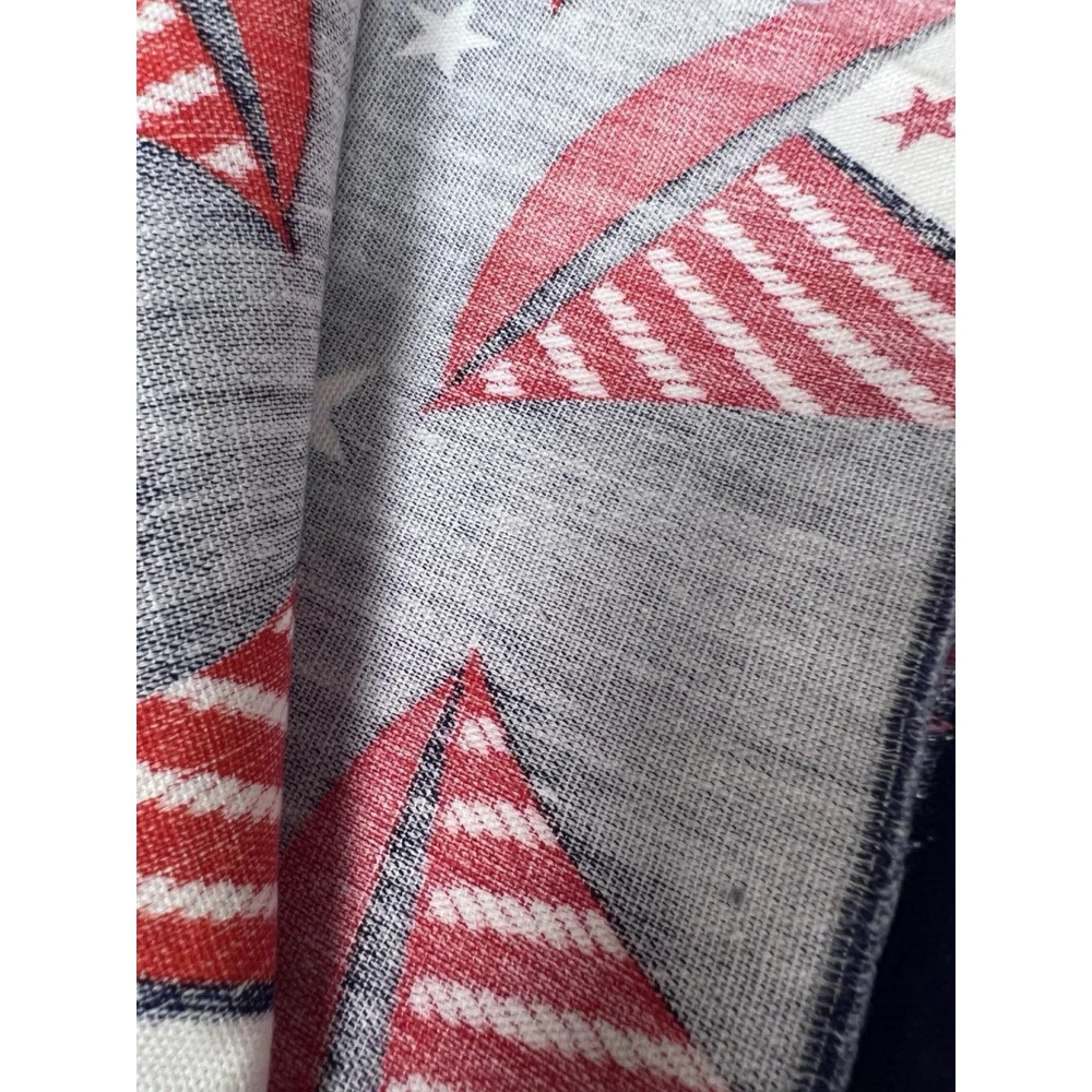 Vintage Nautical Fabric Sailboats Stars Red White Blue 1.5 Yards  Craft sew